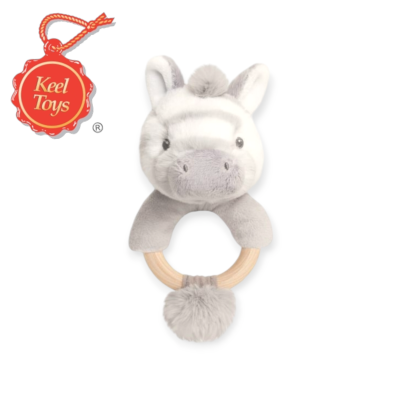 hračka pro miminko chrastítko dřevěný kroužek plyšová...