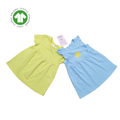 set 2ks dívčí letní šaty, sluníčkové, biobavlna GOTS