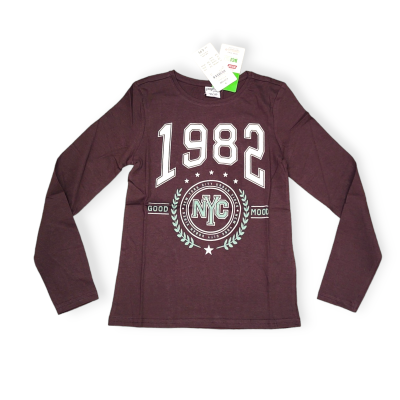 chlapecké triko, hnědé s nápisy