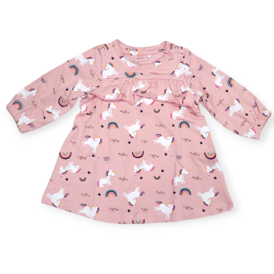 dívčí kojenecké šaty s volánky, unicorn, sv. oranžové