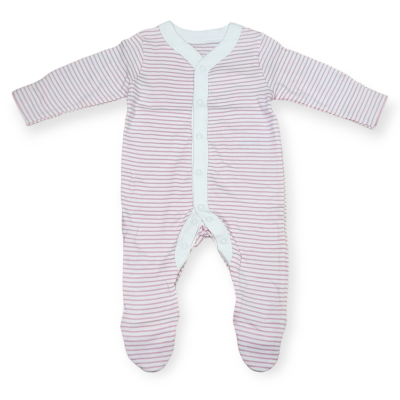 kojenecký overal M&S, růžové proužky